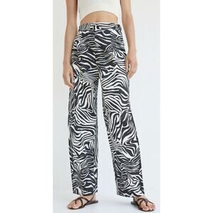 Anthropologie x Corey Lynn Calter Zebra-Striped Pants High Rise Wide Leg Sz S